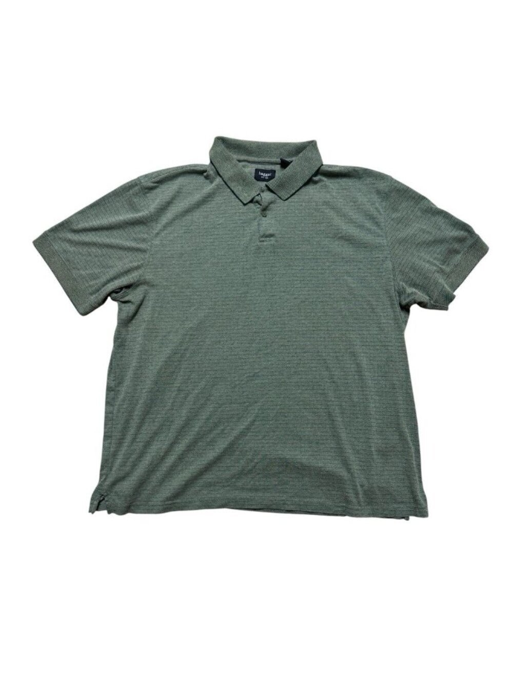 Haggar Polo Shirt Men’s XL Green Striped Short Sleeve Casual Cotton Blend